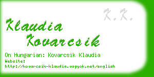 klaudia kovarcsik business card